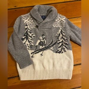 Gap 3T Skiier winter sweater with button cowl neck